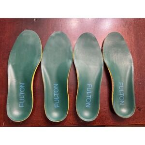 Fulton Cork Insoles Lot of 2 Pairs Green Vegan Cactus Leather Fits Womens 10